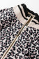 Khaki Leopard Print Half Zip up Blouse
