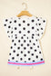 White Polka Dot Print Flutter Sleeve Striped Patchwork Babydoll Blouse