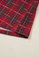 Red Plus Size Plaid Short Sleeve Shirt Loose Pants 2pcs Pajama Set