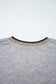 Gray Varsity Contrast Striped Trim V Neck Sweatshirt