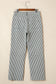 Black Stripe Patch Pocket High Waist Shift Denim Jeans