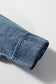 Medium Grey Beau Chest Pocket Raw Hem Denim Loose Shirt Dress