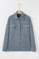 Red Sandalwood Ribbed Knit Buttons Front Flap Pocket Casual Shacket