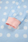 Sky Blue Polka Dot Contrast Trim Long Sleeve Top Drawstring Shift Pants Set