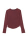 Burgundy Exposed Seam Ribbed Long Sleeve Top