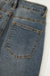 Sail Blue Exposed Stitching Loose Straight High Waist Jeans
