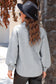 Light Grey Cable Texture Puff Sleeve Loose Shacket