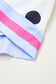 White Polka Dot Print Flutter Sleeve Striped Patchwork Babydoll Blouse