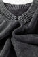 Black Mineral Wash V Neck Knit Exposed Seam Drop Shoulder Loose Sweater