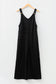 Black Solid Color Raw Seam Big Flower Patched Loose Overall Jumpsuit