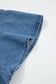 Dusk Blue Ruffled Short Sleeve Denim Shirt