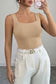 Black Solid Color Wide Strap Splicing Athleisure Tank Top
