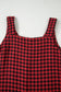 Khaki Houndstooth Print V Neck Sleeveless Mini Dress