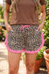 White Polka Dot Contrast Ruffle Trim Shorts