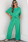 Sky Blue Drop Shoulder Boxy Tee and Barrel Pants Set