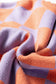 Grapefruit Orange Checkered Pattern Ribbed Trim Knit Baggy Sweater