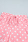 Sky Blue Polka Dot Oversized Top Drawstring Short Set