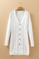 Purple Hollow-out Openwork Knit Cardigan