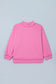 Bright Pink Exposed Seam Detail Reversible Double Wear Plus Size Sweatshirt