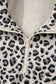 Brown Leopard Print Quarter Zip Corduroy Sweatshirt