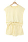 Yellow Cream Solid Color Tee Drawstring Shorts Comfy 2pcs Set