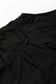 Black Solid Color Raw Seam Big Flower Patched Loose Overall Jumpsuit