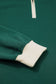 Evergreen Contrast Trim Zip Collar Long Sleeve Ruffle Hem Mini Dress