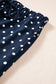 Brown Polka Dot Drawstring Wide Leg Long Sleeve Top Pant Set