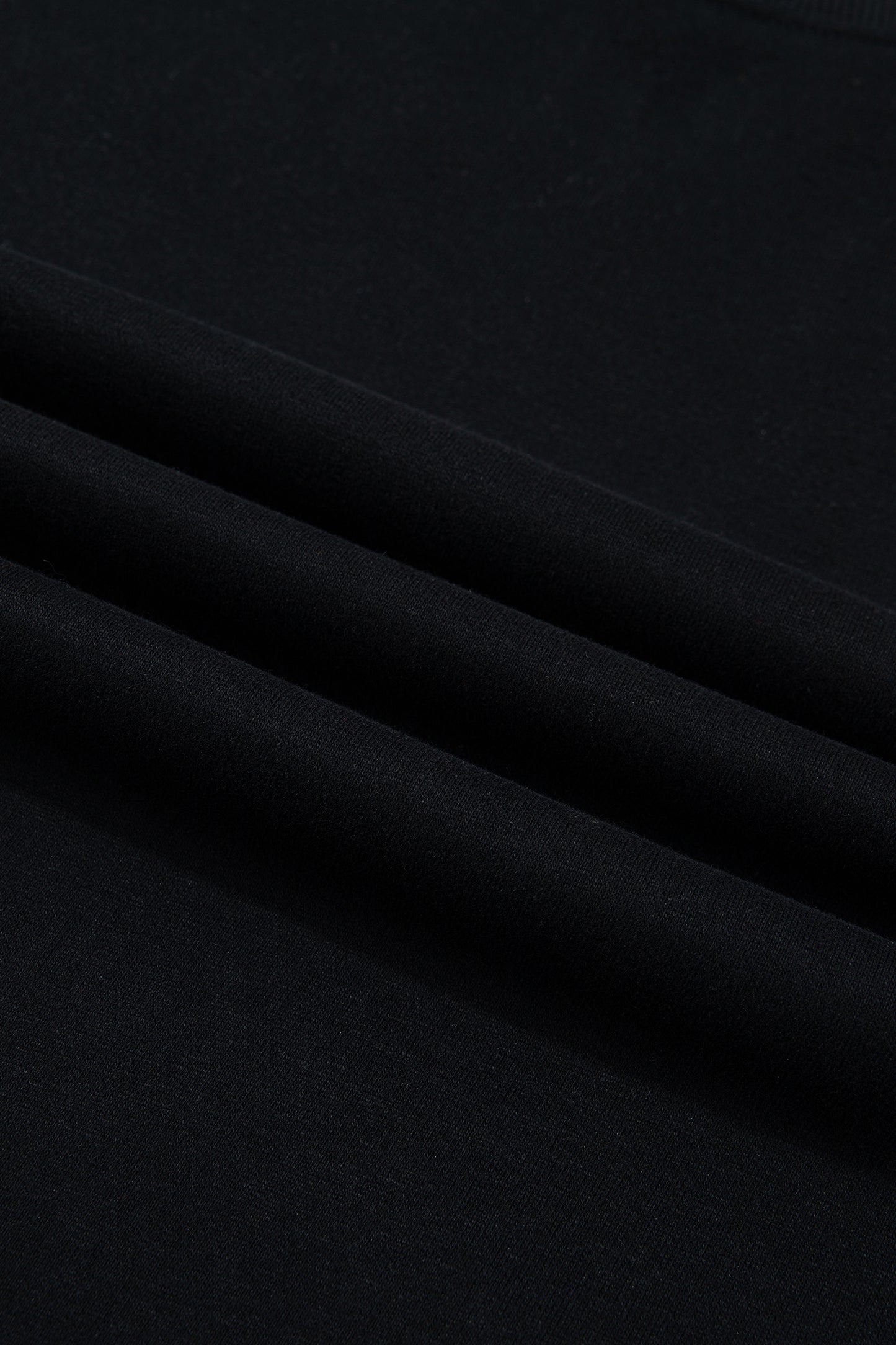 Black Solid Color Oversized Mock Neck Sweatshirt