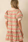 White Tulip Floral Print Cotton Puff Short Sleeve Mini Dress