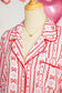 Red Cute Bow Heart Print Ribbon Decor Short 2pcs Pajama Set