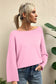 Sky Blue Solid Color Knit Loose Bracelet Sleeve Dolman Sweater
