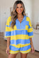 Pink Seam Detail Half Zip Tee Casual Shorts 2pcs Set