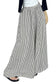 Black Stripe Elastic Waist Ultra Wide Leg Pants