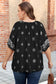 Green Boho Chic Notched V Neck Plus Floral Short Sleeve Top