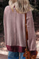 Red Stripe Ribbed Trim Drop Shoulder Long Sleeve Oversize Top
