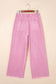 Pink Beaded Side Detail Split Loose Jeans