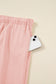 Pink Stripe Drawstring Plus Size Loose Pants