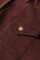 Red Sandalwood Ribbed Knit Buttons Front Flap Pocket Casual Shacket