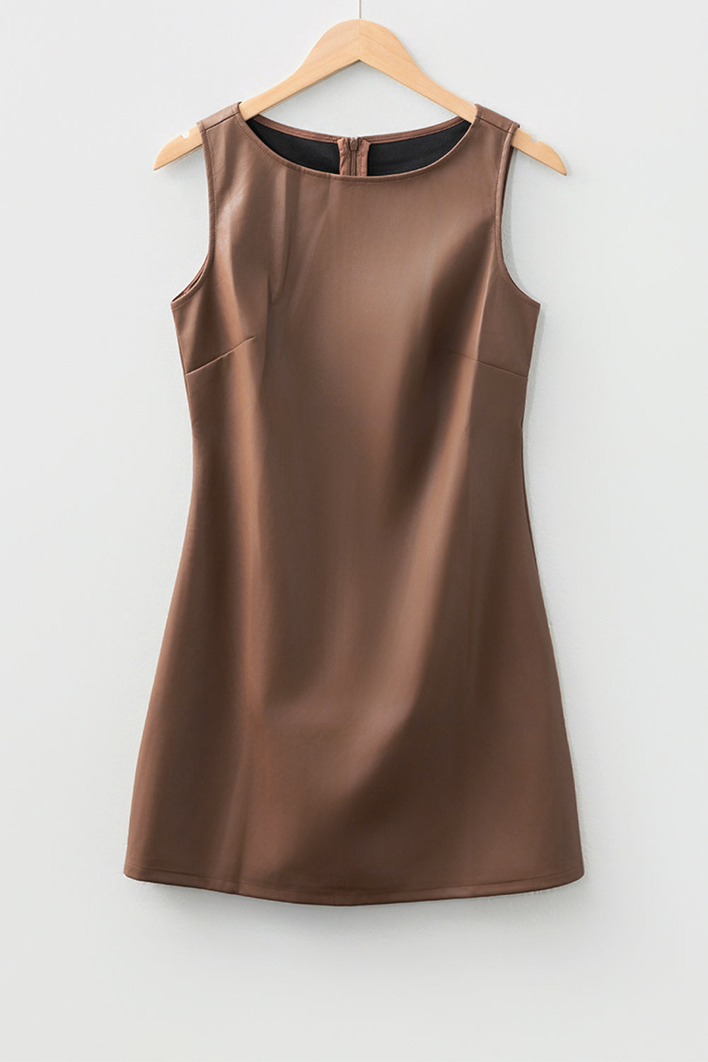 Wild Ginger Vegan Leather Sleeveless Mini Dress