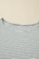 Black Stripe Contrasted Ruffle Trim Casual Tank Top