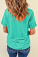 Mint Green Casual Plain Crew Neck Tee