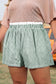Sky Blue Contrast Trim Plaid Print Plus Size Shorts