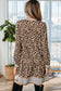 Brown Leopard Print Striped Patchwork 3/4 Sleeve Loose Mini Dress