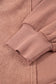 Camel Exposed Seam Side Pockets Half Zipper Baggy Sweatshirt