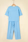 Sky Blue Drop Shoulder Boxy Tee and Barrel Pants Set