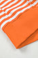 Red Stripe Exposed Seam Drop Shoulder Casual Pullover Top