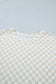 Khaki Plus Size Checkered Print Half Sleeve Tee Loose Pants Two-piece Lounge Set