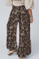Multicolour Camo Print Wide Leg Casual Pants