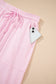 Light Pink Drawstring Waist Patchwork Solid Color Jogger Pants